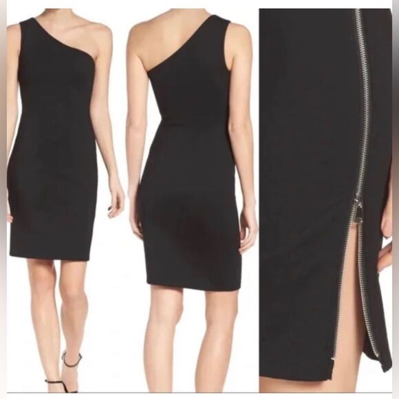 💥 Ali & Jay Gorgeous One Shoulder Form Fitting Side Zipped Dress ~ Size XS 💥 - Picture 3 of 10
